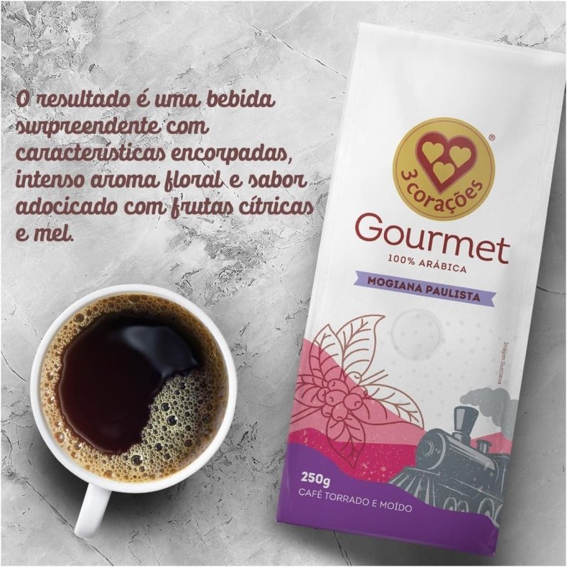 3 Corações Café Torrado e Moído Gourmet Cerrado Mineiro, 250G