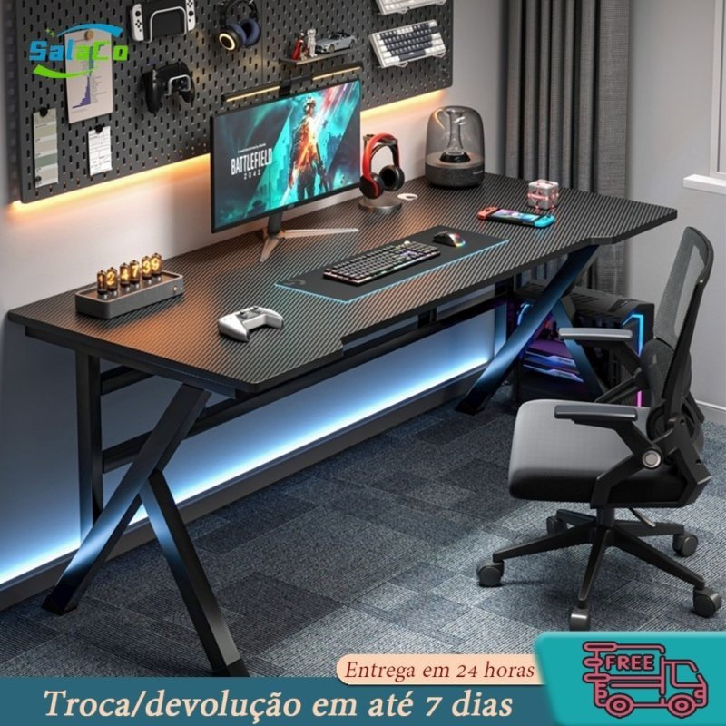Mesa de computador, mesa de jogos para casa e cadeira