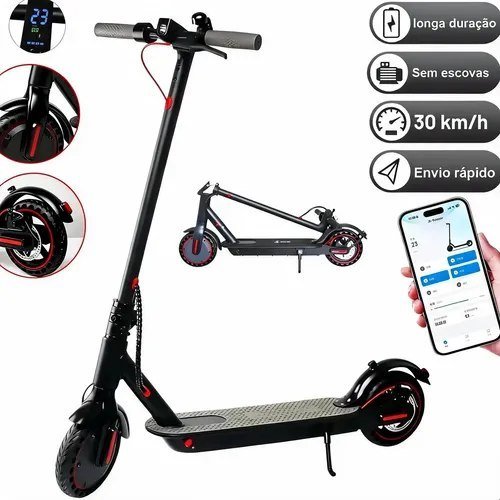 Patinete Scooter Elétrico Com Velocidade Até 30 Km Bluetooth Preto