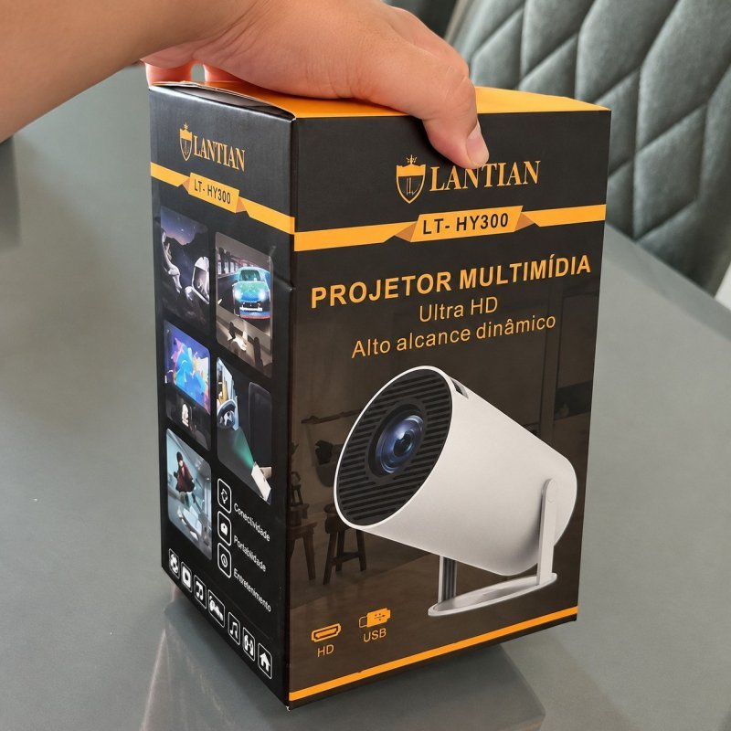 Projetor Smart Portátil Full HD 4K Android Branco