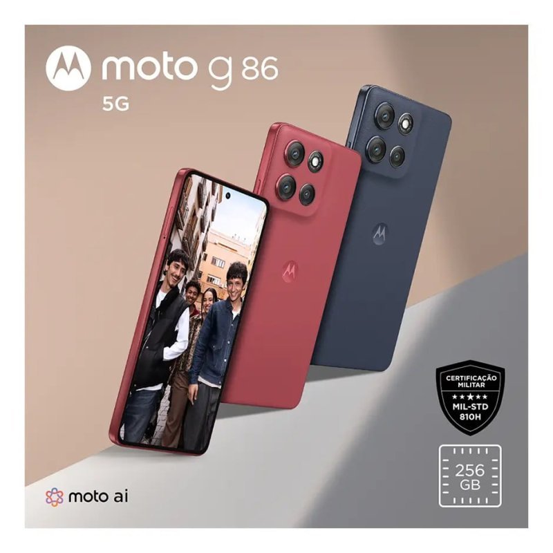 Celular Smartphone Motorola G86 5G 256GB 8GB+16GB RAM Boost Grafite