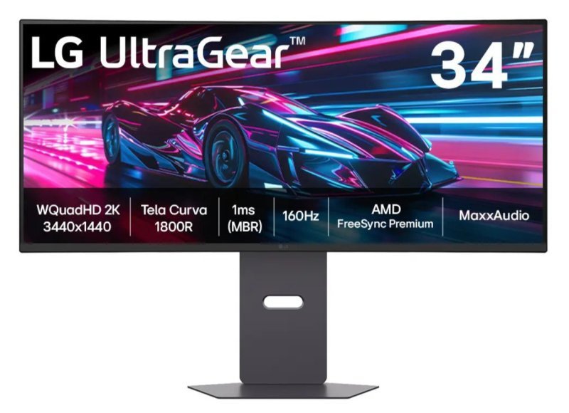 Monitor Gamer Curvo LG UltraGear 34" UWQHD, 160Hz, 1ms