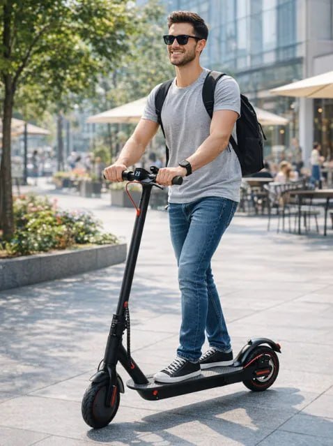 Patinete Scooter Elétrico com Velocidade de até 30 km/h Bluetooth Preto