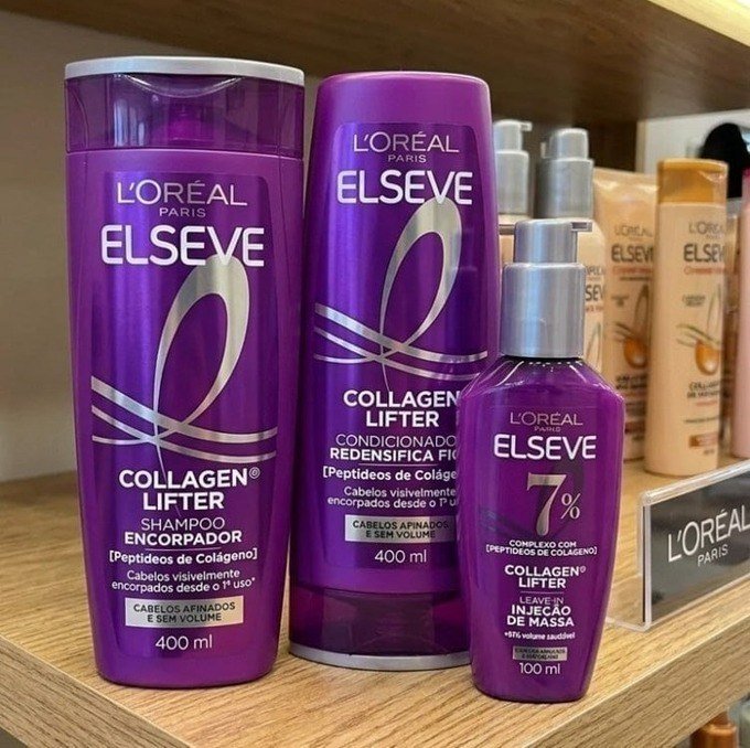 Kit L'Oréal Paris Elseve Collagen Lifter - Shampoo 400ml + Condicionador 400ml + Sérum Leave-in 100ml