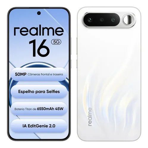 Smartphone Celular Realme 16 5g 256GB 12GB Ram Dual Sim Câmera De 50mp