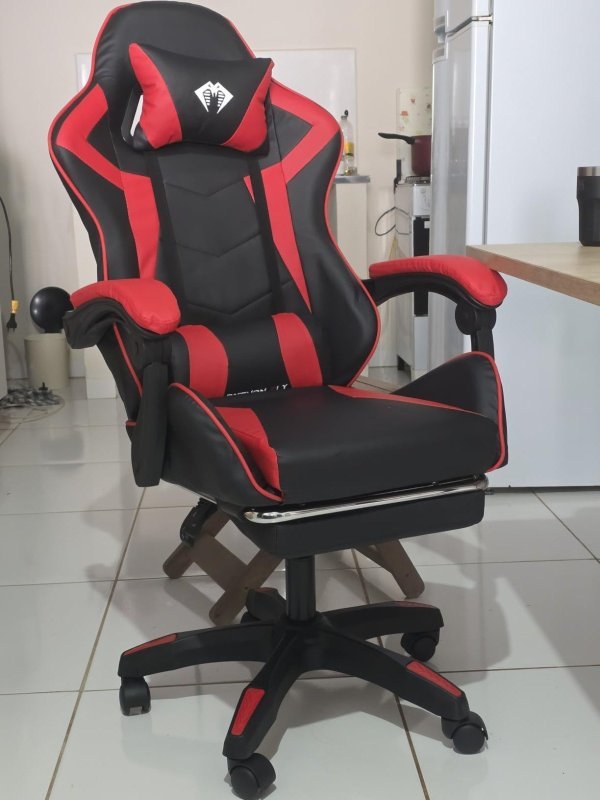 Cadeira Ergonômica Gamer Com Apoio Para Os Pés Vermelho + Frete Grátis
