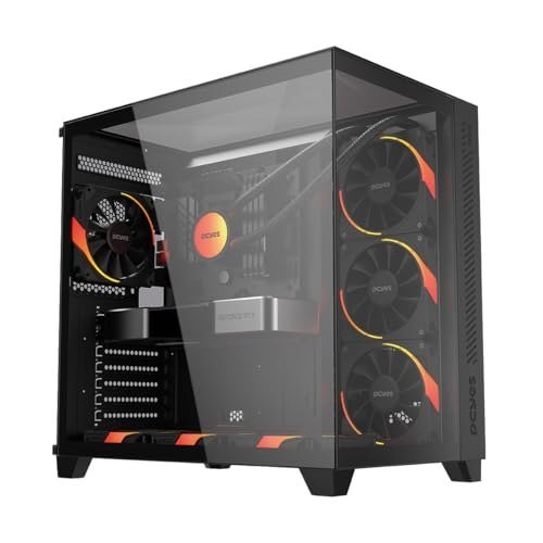 Gabinete Gamer PCYES Forcefield Max Black Vulcan, ATX, Mid-Tower, Vidro Temperado, Sem Fonte e Fan, Preto - GFFMAXBV