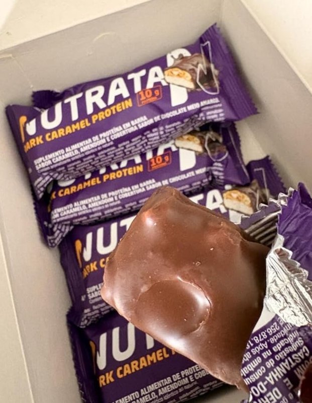 Nutrata Caramel Protein Display (12 unid. 45g), Dark Caramel, Nutrata