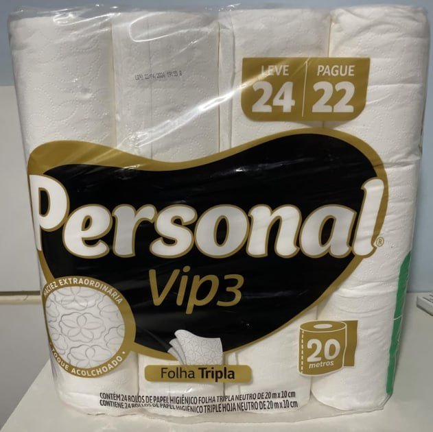 Papel Higiênico Personal Vip Folha Tripla 24 un.
