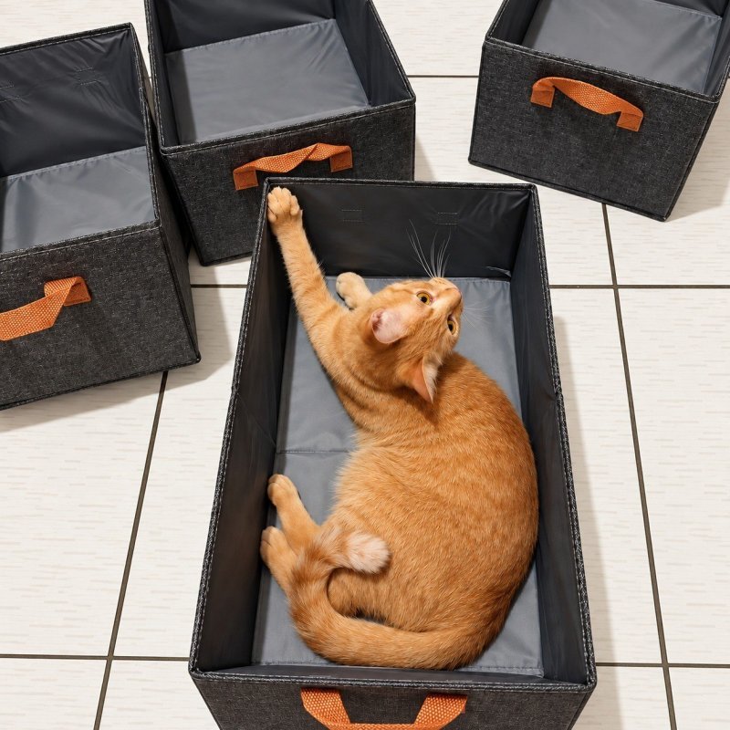 4 Caixas Organizadora De Guarda Roupa Cesto Gaveta Dobrável