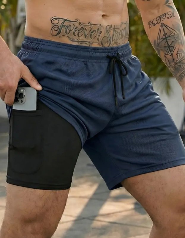 Kit 4 Shorts 2 Em 1 Duplo Dryfit Masculino Compressão Térmica (P ao GG)