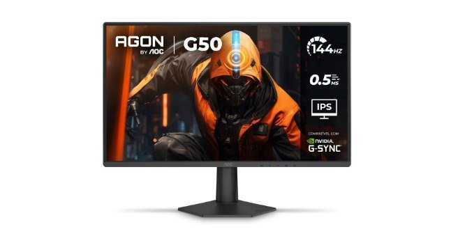 Monitor Gamer AOC AGON G50 24" 144Hz 0,5ms IPS HDR10 G-SYNC 24G50F Preto