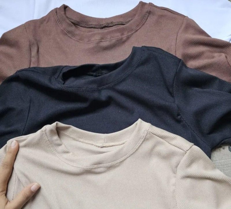 Kit 4 Blusas Feminina Ribana Canelado