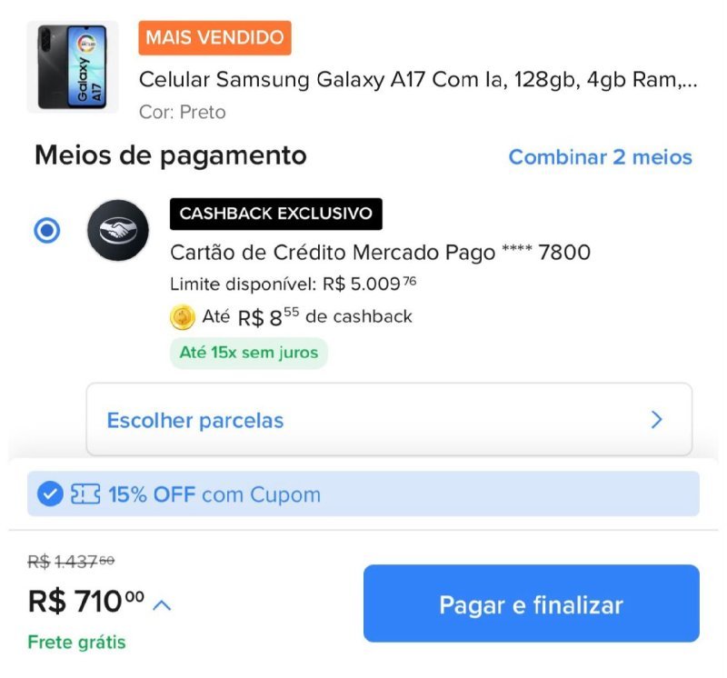 Samsung Galaxy A17 128GB 4GB RAM - Cinza