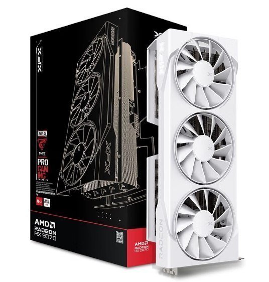 XFX Swift AMD Radeon RX 9070 OC Branco Triple Fan Gaming Edition com 16GB GDDR6