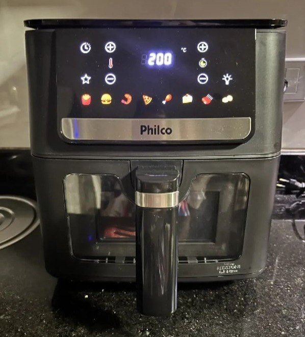 Air Fryer Philco 6,5L Visor Glass e Redstone 1700W