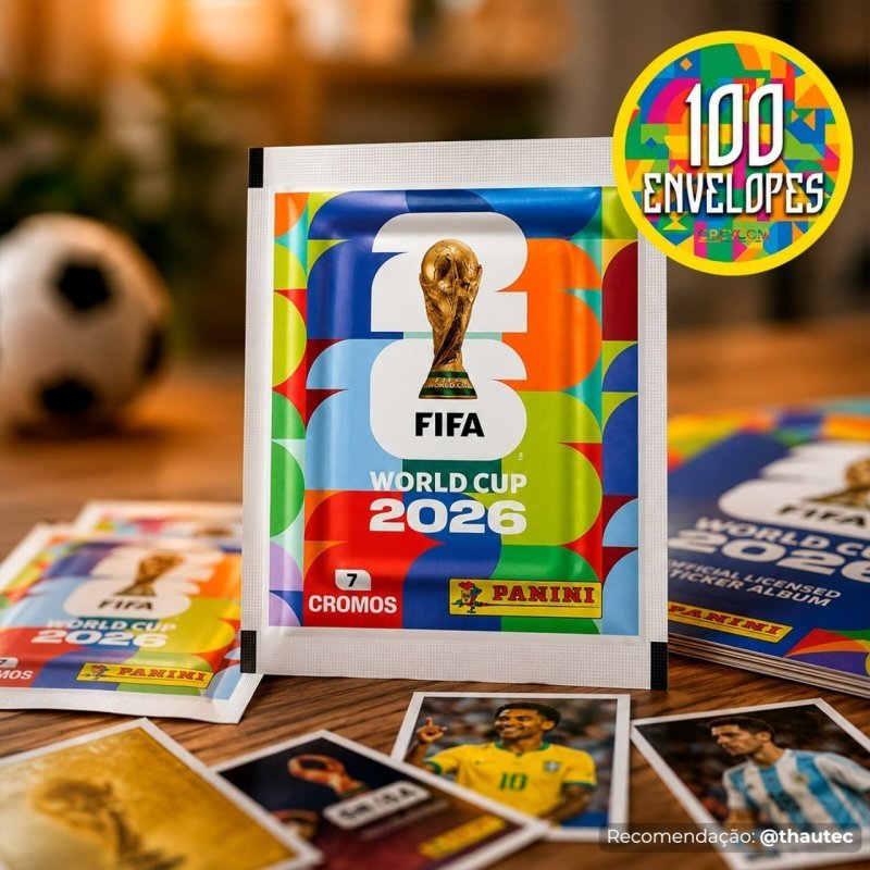 Kit 700 Figurinha Do Álbum Copa Do Mundo 2026 - 100 Envelopes