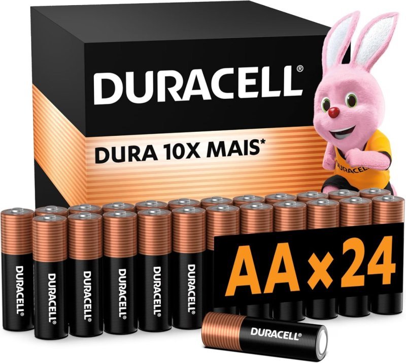 Duracell Pilhas Alcalinas AA Pequena Pack 24 Unidades – Dura até 10x Mais