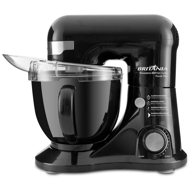 Batedeira Planetária Turbo Power Plus Bbp760p Britânia Cor Preto