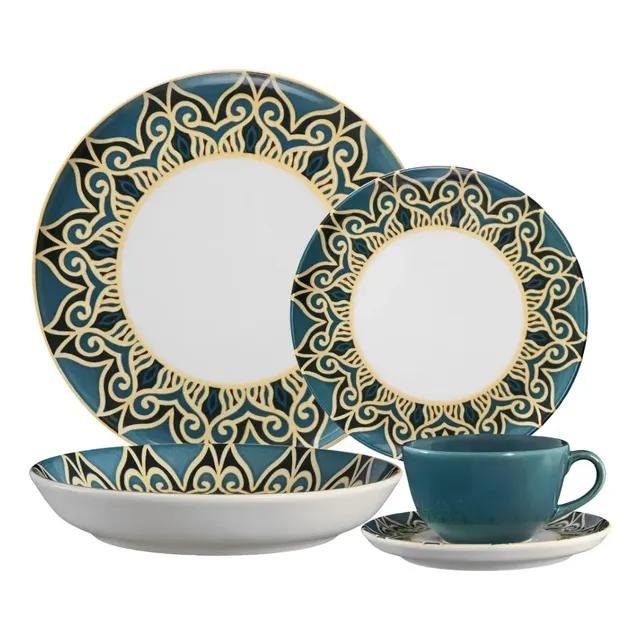 Ap. De Jantar 20pçs Gálata Decoração Com Relevo Flat Oxford
