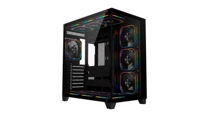 Gabinete Gamer Liketec Zeus V3, Atx, Frontal e Lateral em Vidro Temperado, Sem Fans, Preto