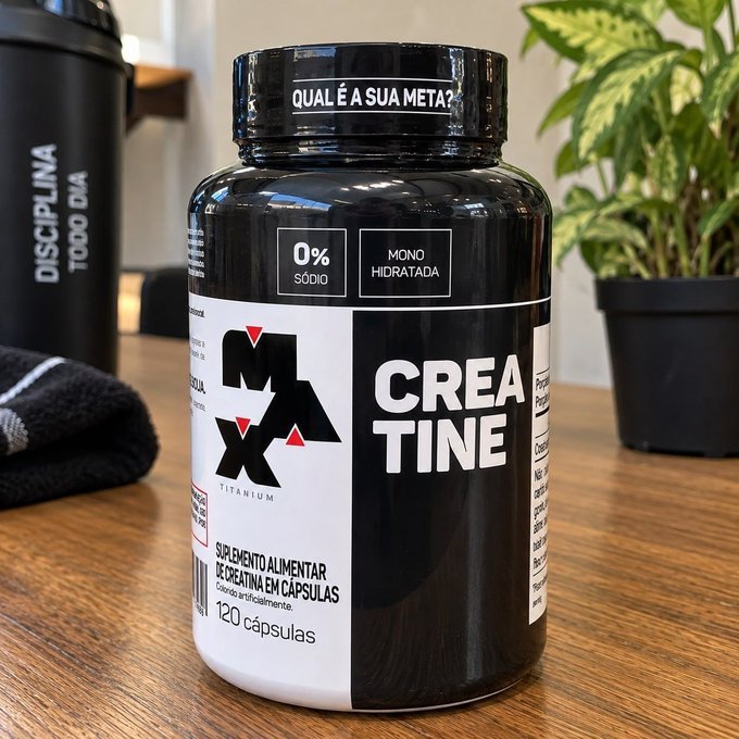 Suplemento Em Cápsulas Max Titanium Creatina Pote 120 Caps