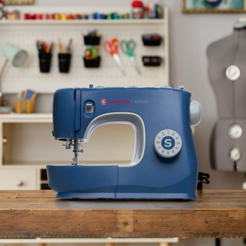 Singer M3335 Azul - 100 Pontos, LED, Braço Livre, Ideal Iniciantes