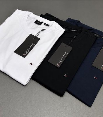 Kit Camisetas Aramis Preta/branca/azul Marinho - Original