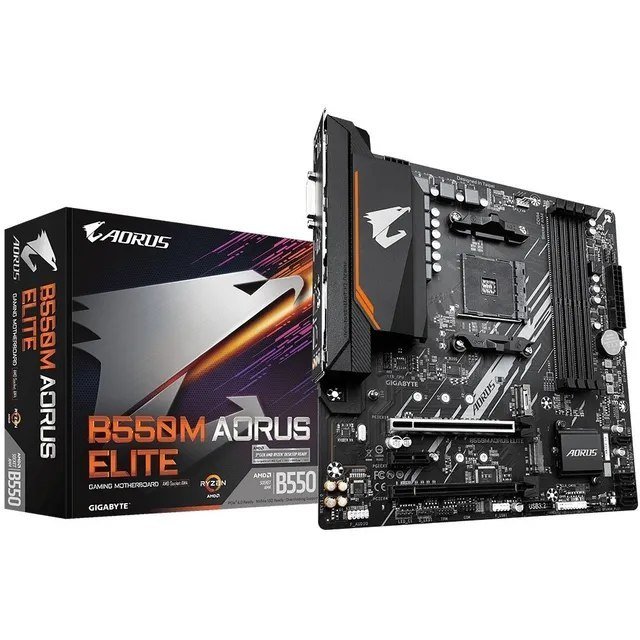 Placa-Mãe Gigabyte B550M Aorus Elite AM4 DDR4 HDMI M-ATX Preta