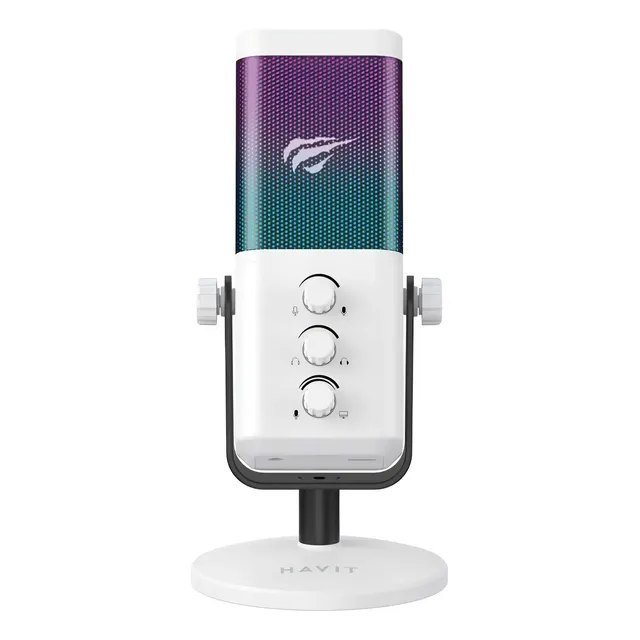 Microfone Havit GK65 Condensador USB com RGB para Streaming