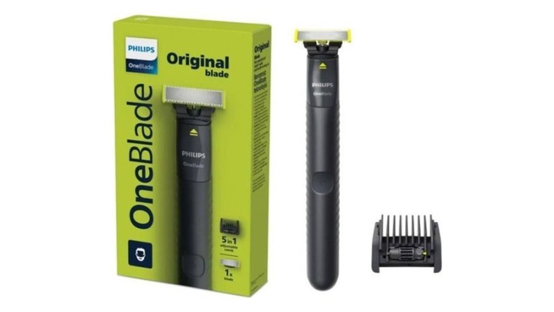 Barbeador e Aparador Elétrico Philips OneBlade com Pente 5 em 1, Sem Fio e À Prova D'Água Qp1425/10