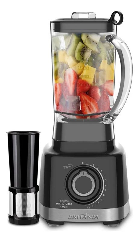 Liquidificador BLQ1300P Fortis Turbo 1400W Preto 3L Britânia