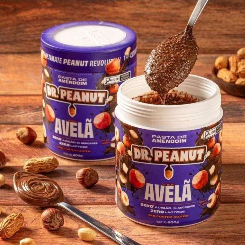 Pasta de Amendoim Sabor Avelã Com Whey Protein Dr Peanut 600g