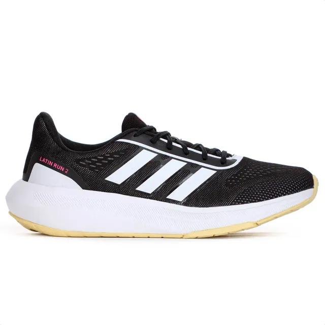 Tênis Adidas Latin Run 2.0 Preto Branco e Amarelo - Feminino
