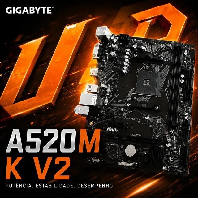 Placa mãe Gigabyte Ultra Durable A520M K V2
