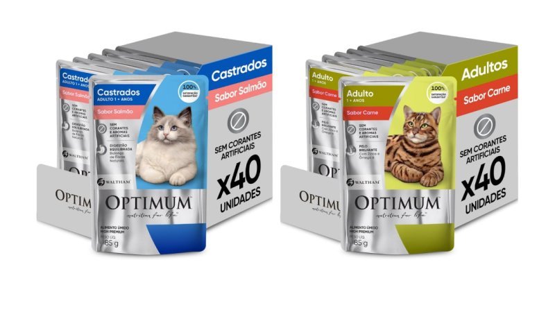 Pack 40 un. Sachê Optimum para Gatos 85g