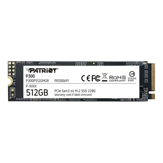 SSD Patriot 512GB M.2 NVMe PCIe Gen3x4 P300 para Notebook e PC