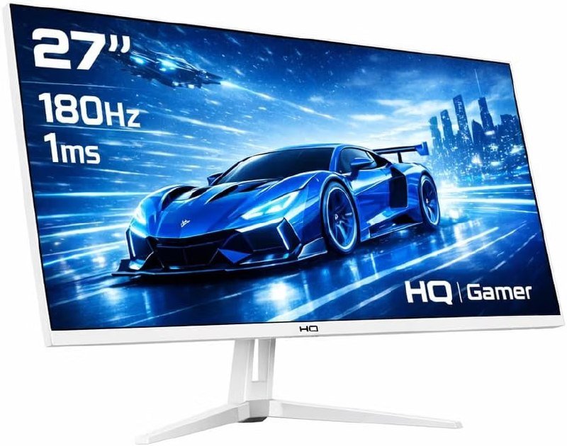 Monitor Gamer HQ 27" Branco Curvo 1ms, 200Hz, AMD FreeSync, Full HD, HDMI, DP, Frameless HQW27C200