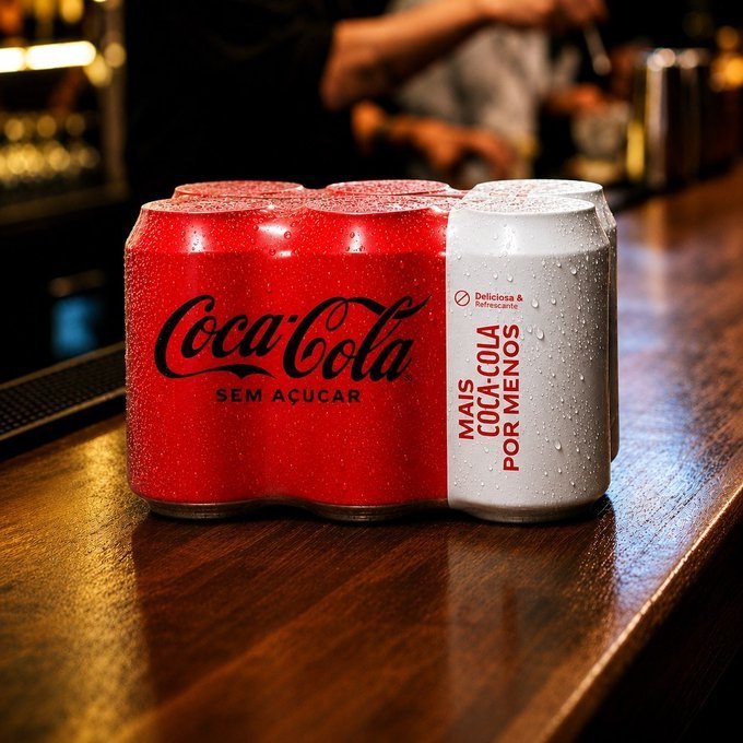 Pack com 6 Coca Cola Sem Açúcar Lata 350ml + Frete Grátis