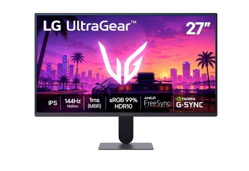 LG UltraGear Monitor Gamer 27" IPS, 144Hz Nativo, 1ms (MBR), Full HD (1920x1080), Preto - 27G411B
