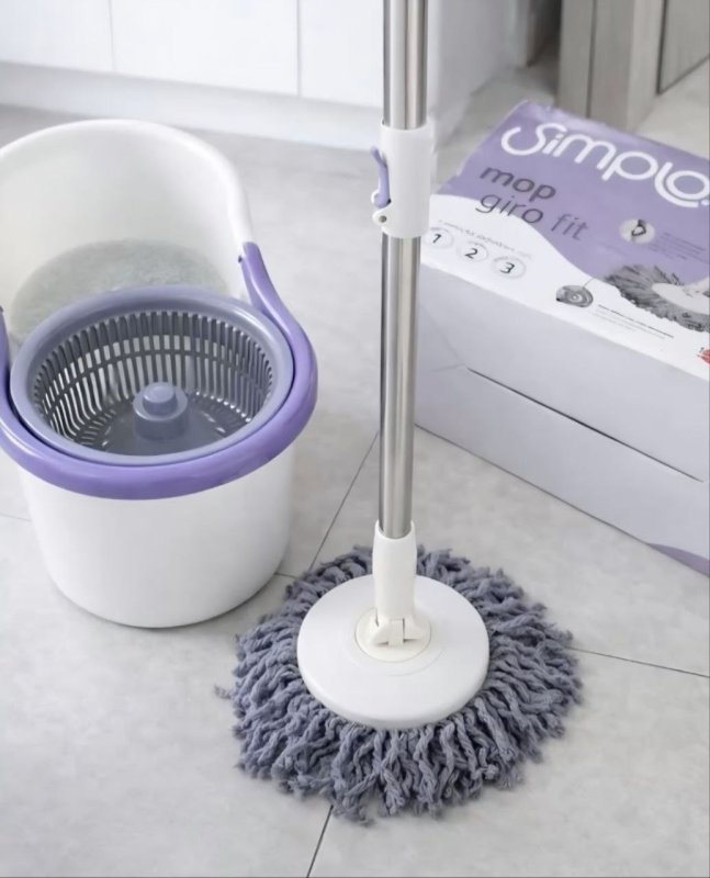 Mop com Balde e Esfregão Simplo Giro Fit