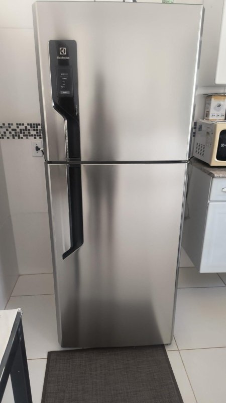 Geladeira Electrolux Frost Free 431L Efficient AutoSense Duplex Inox Look TF70S 127V