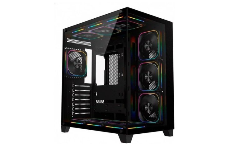 Gabinete Gamer Liketec Zeus V3, ATX, Frontal e Lateral em Vidro Temperado, Sem Fans, Preto - LC-KB-ZEUSV3-2025-1000