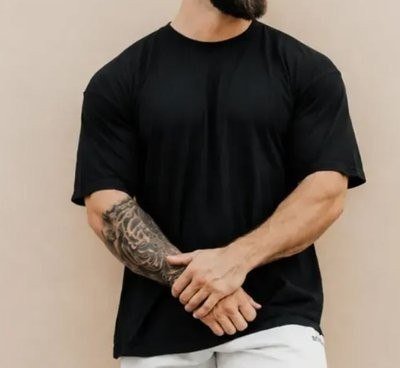 Camiseta Oversized Para Treino E Casual 100% Algodão Premium Preto P (50-72)