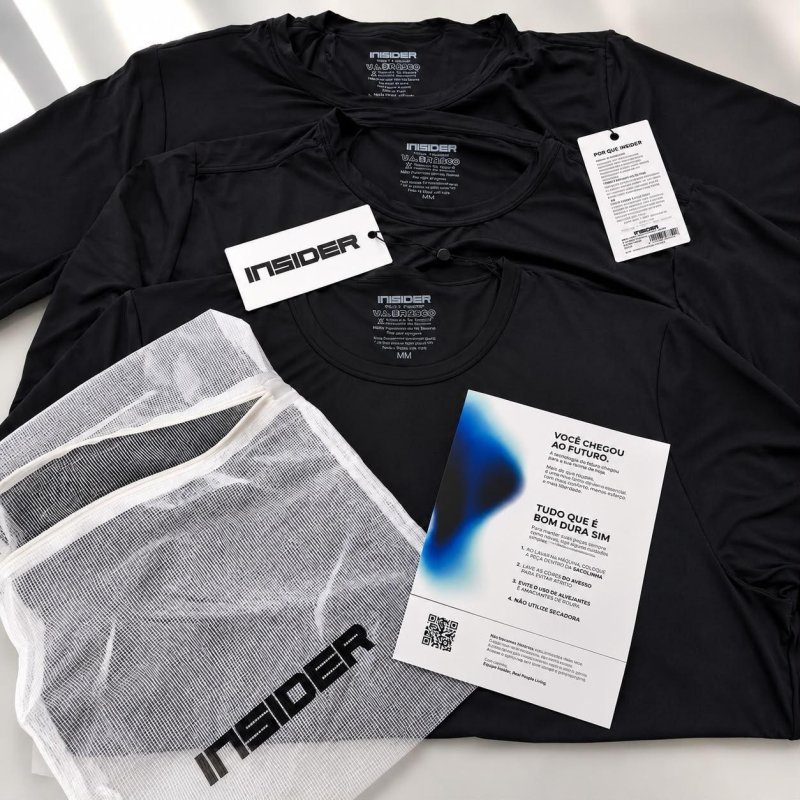 Kit 3 Camisetas Light Insider Preto G Liso