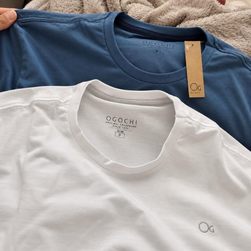 Camiseta Masculina Básica Slim Algodão - Várias Cores Ogochi