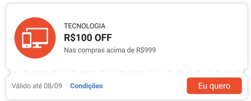 R$100 OFF em R$999