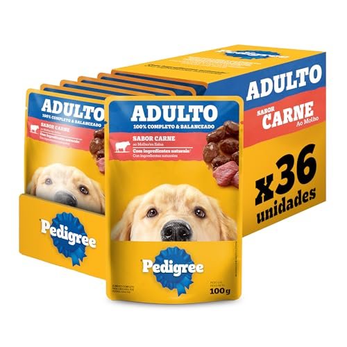 Pack Ração Úmida Pedigree Sachê Carne ao Molho para Cães Adultos 100 g 36 unidades