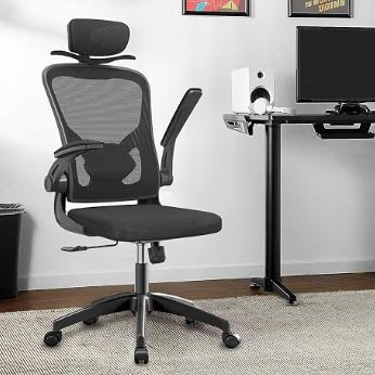 Cadeira de escritório ergonômica com estofado de mesh (Cabide)