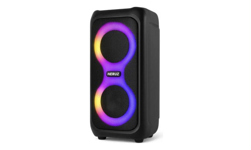 Caixa de Som Bluetooth Caixinha Grande 2 Altos Falantes 10w-hz 5.0 Boombox Com Rádio FM E Entrada USB Pendrive Heruz